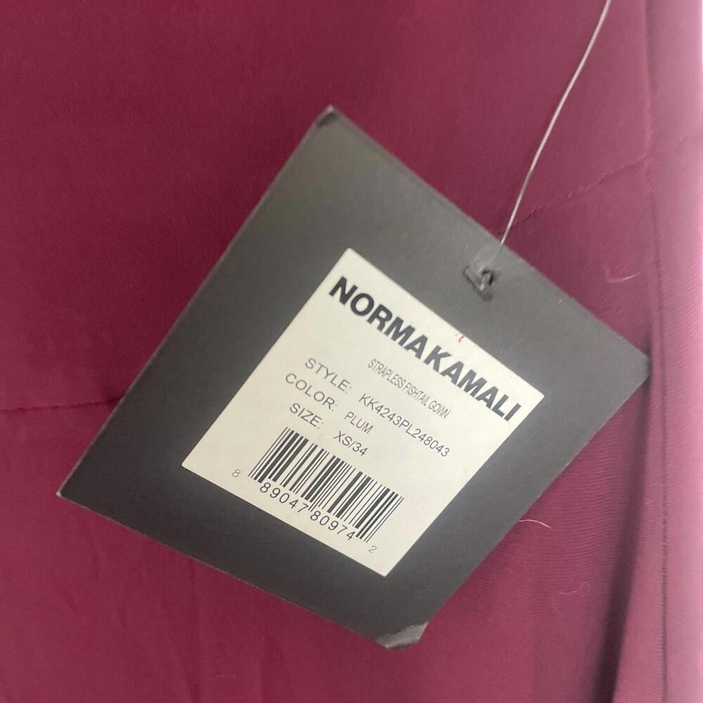 Norma Kamali x REVOLVE Strapless Fishtail Gown plum size XS NWT $375msrp - Picture 6 of 7